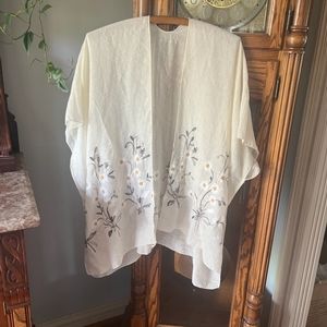 OSFM Daisy Duster Cover-Up Kimono Light Flowy Kaftan Bohemian